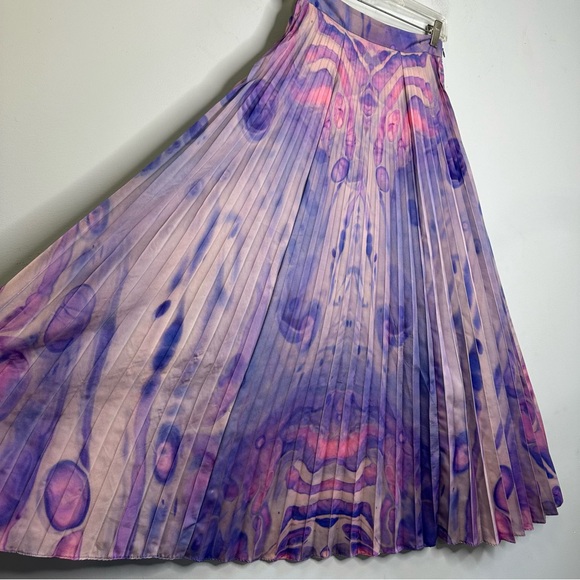 Siddhartha Bansal Anthropologie Marble Dyed Pleated Skirt Psychedelic Festival 2 - Picture 7 of 13